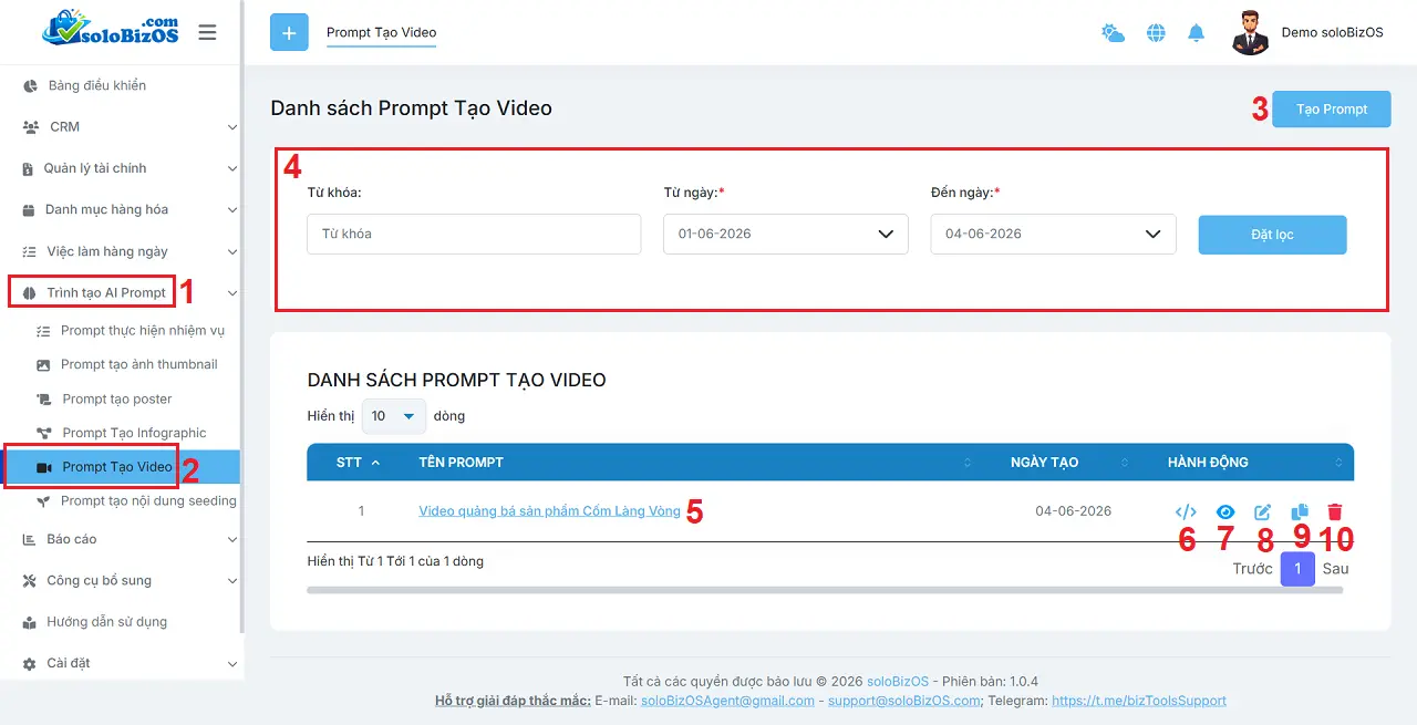 Danh sách Prompt sáng tạo Video